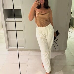 Silky Golden Backless Tie Top